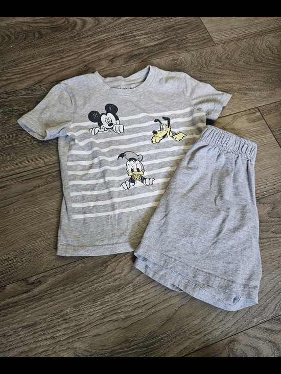 Disney Other - Disney Gray Mickey, Donald & Pluto Short Sleeve Shirt And Gray Shorts